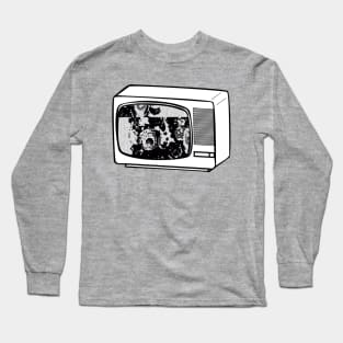 Retro Lofi TV Glitch Art Long Sleeve T-Shirt